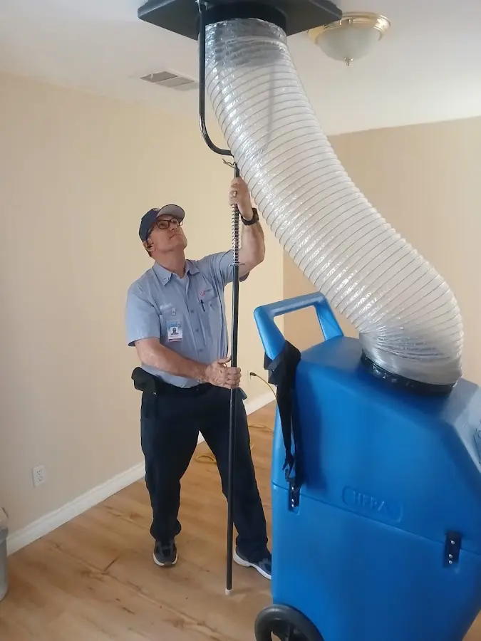 Mini Split Installation technician using HEPA equipment in River Rouge